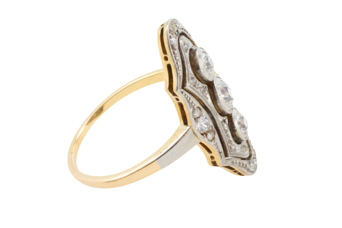 Art Deco old cut and rose cut diamond ring-engagement rings-The Antique Ring Shop