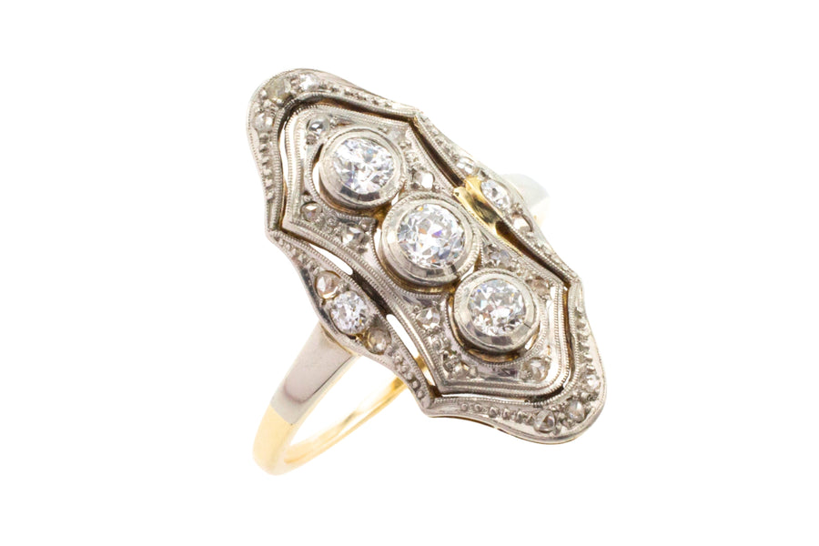 Art Deco old cut and rose cut diamond ring-engagement rings-The Antique Ring Shop