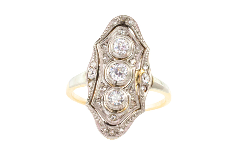 Art Deco old cut and rose cut diamond ring-engagement rings-The Antique Ring Shop