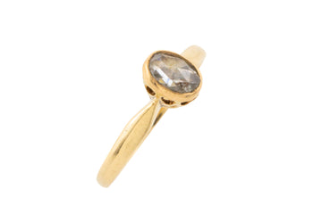 Rose diamond solitaire ring in 14 carat gold