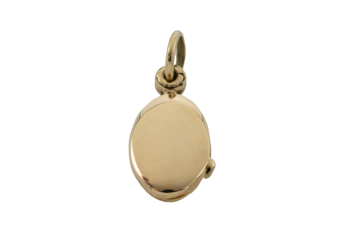 Petit photo locket in 14 carat gold-Pendants-The Antique Ring Shop