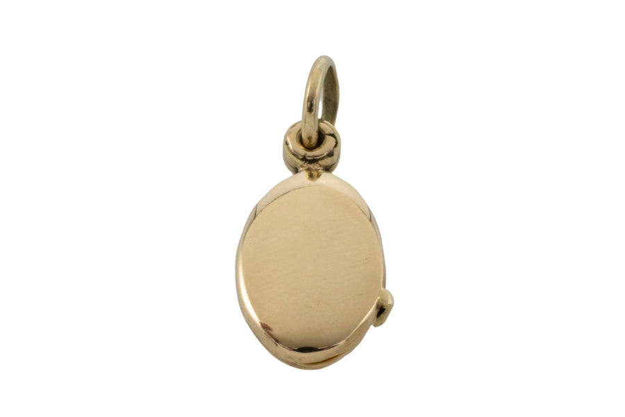 Petit photo locket in 14 carat gold-Pendants-The Antique Ring Shop