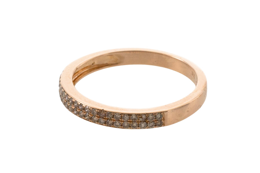 Rose gold half eternity band with diamonds-wedding rings-The Antique Ring Shop