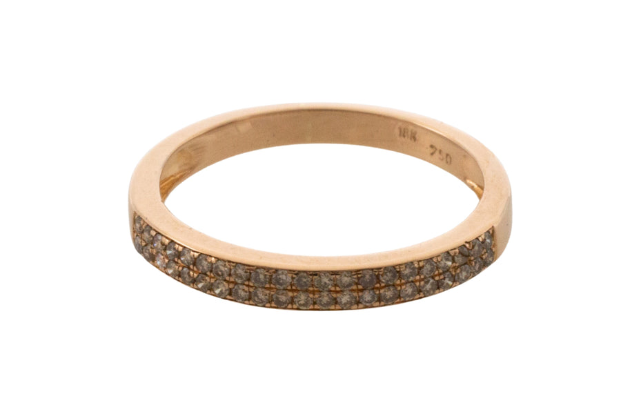 Rose gold half eternity band with diamonds-wedding rings-The Antique Ring Shop