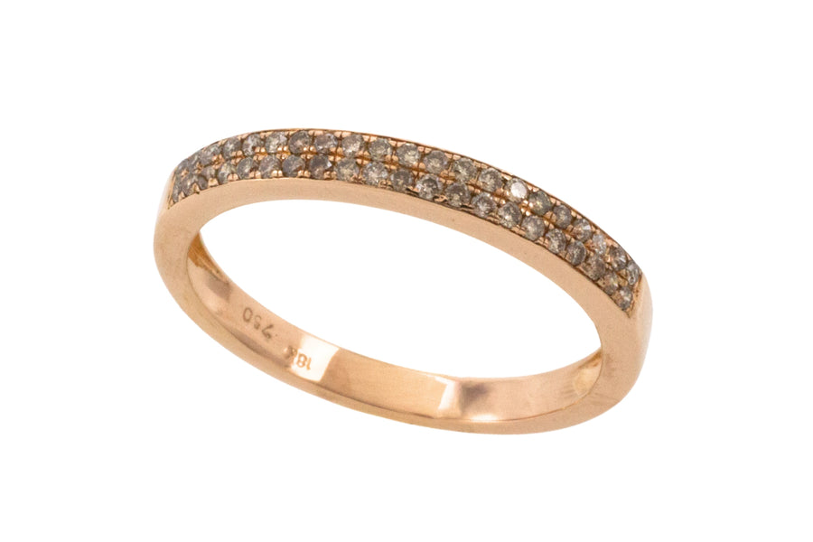 Rose gold half eternity band with diamonds-wedding rings-The Antique Ring Shop