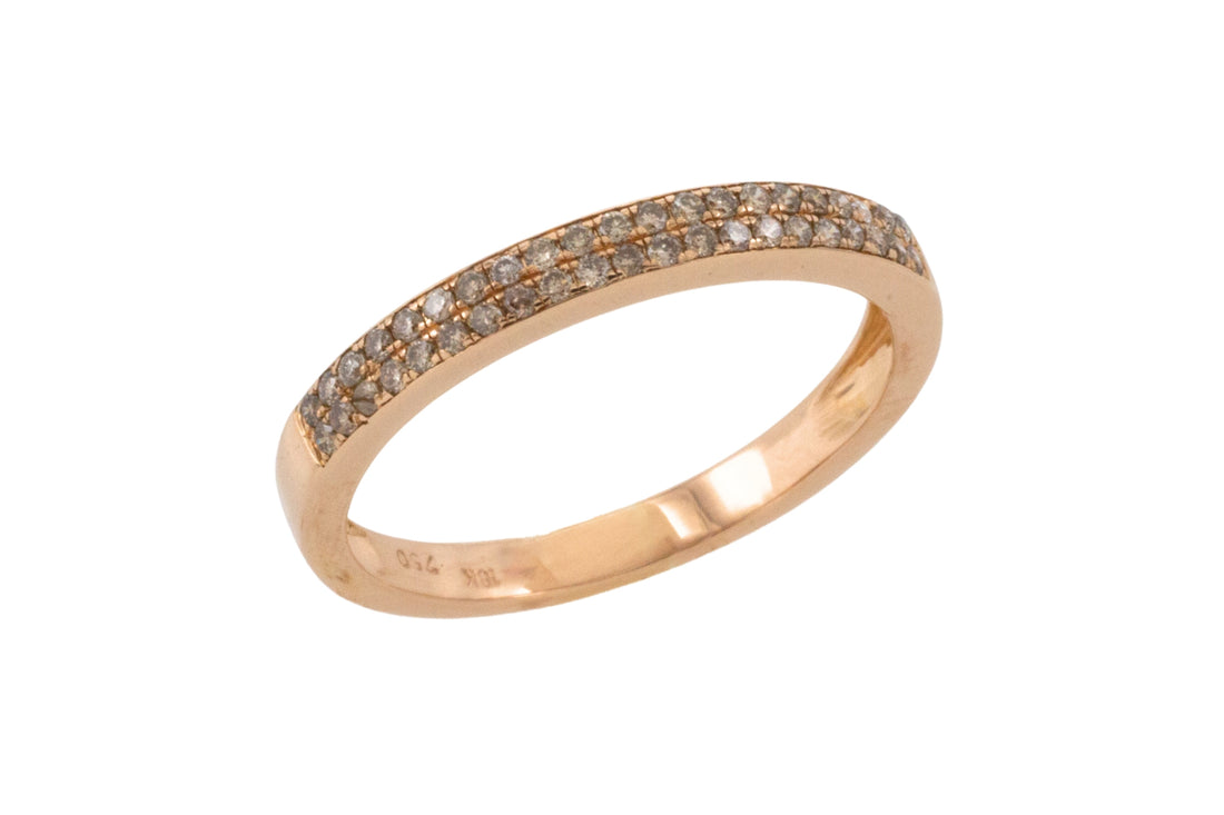 Rose gold half eternity band with diamonds-wedding rings-The Antique Ring Shop