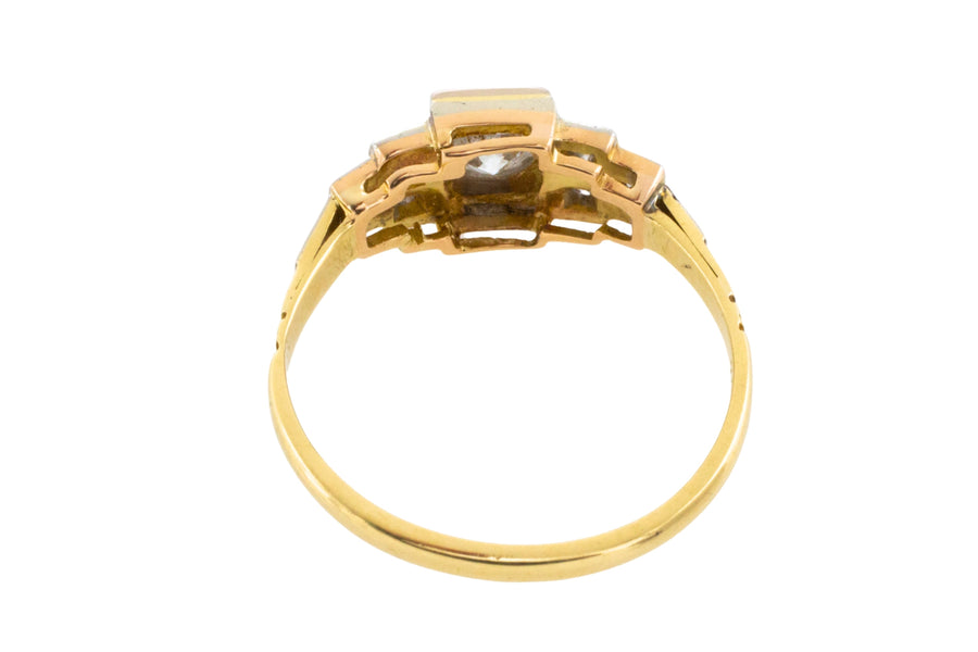 Vintage Art Deco diamond ring in 18 carat gold-engagement rings-The Antique Ring Shop