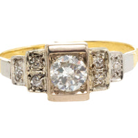 Vintage Art Deco diamond ring in 18 carat gold-engagement rings-The Antique Ring Shop