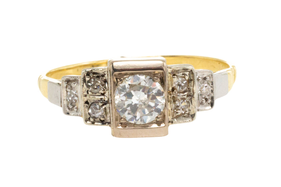 Vintage Art Deco diamond ring in 18 carat gold-engagement rings-The Antique Ring Shop
