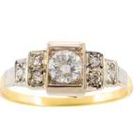 Vintage Art Deco diamond ring in 18 carat gold-engagement rings-The Antique Ring Shop