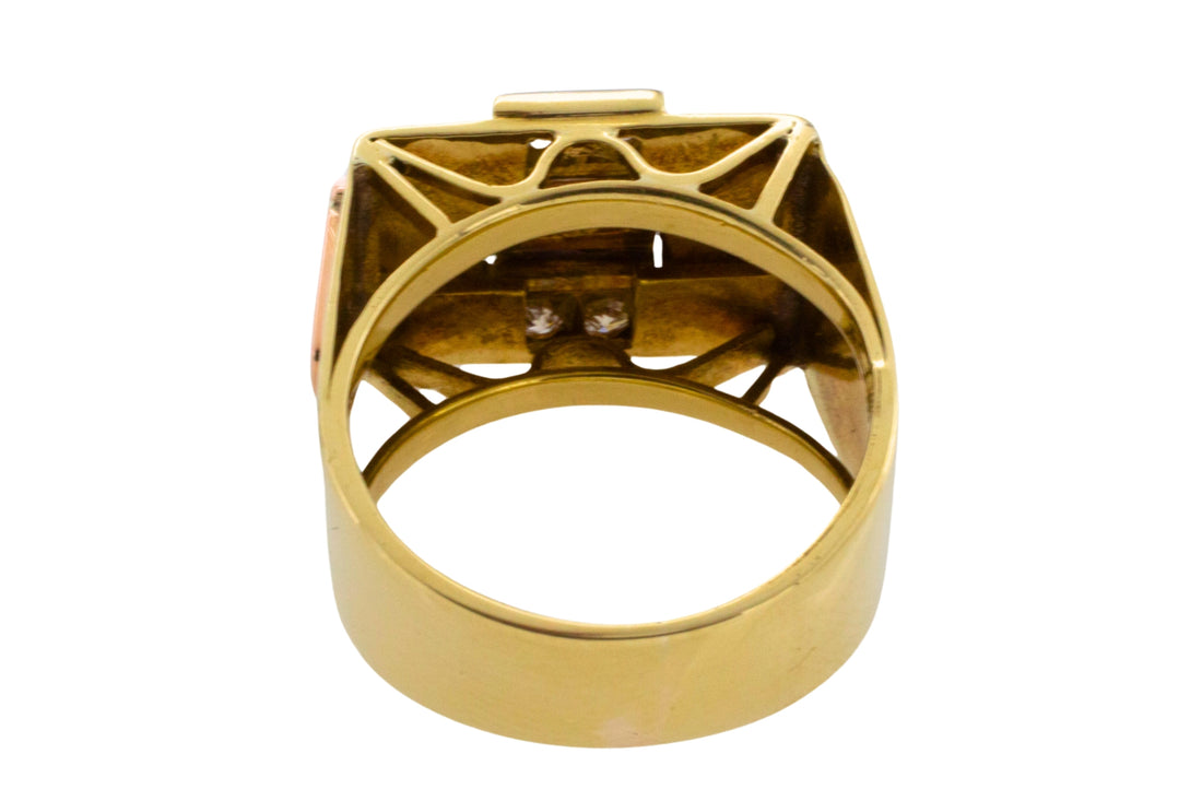 Art Deco tank ring in 18 carat gold-Vintage Rings-The Antique Ring Shop