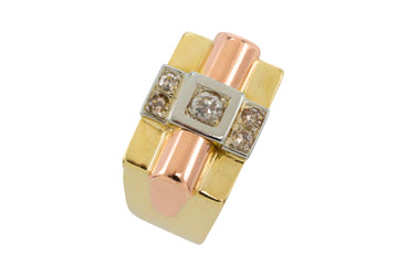 Art Deco tank ring in 18 carat gold-Vintage Rings-The Antique Ring Shop