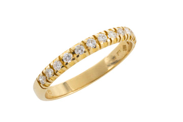 Half eternity band with brilliant cut diamonds-wedding rings-The Antique Ring Shop