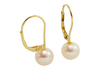 Pear pendant earrings in 14 carat gold-Earrings-The Antique Ring Shop