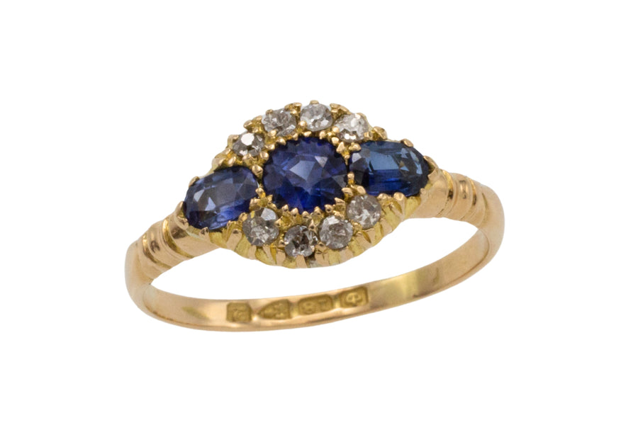 Sapphire and diamond ring from 1916-Antique rings-The Antique Ring Shop
