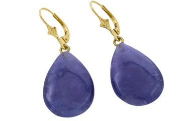 Tanzanite pendant earrings in 14 carat gold-Earrings-The Antique Ring Shop