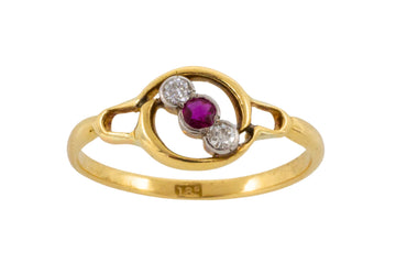 Edwardian ruby and diamond ring