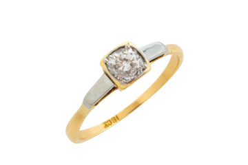 Edwardian old mine cut diamond solitaire ring-Antique rings-The Antique Ring Shop