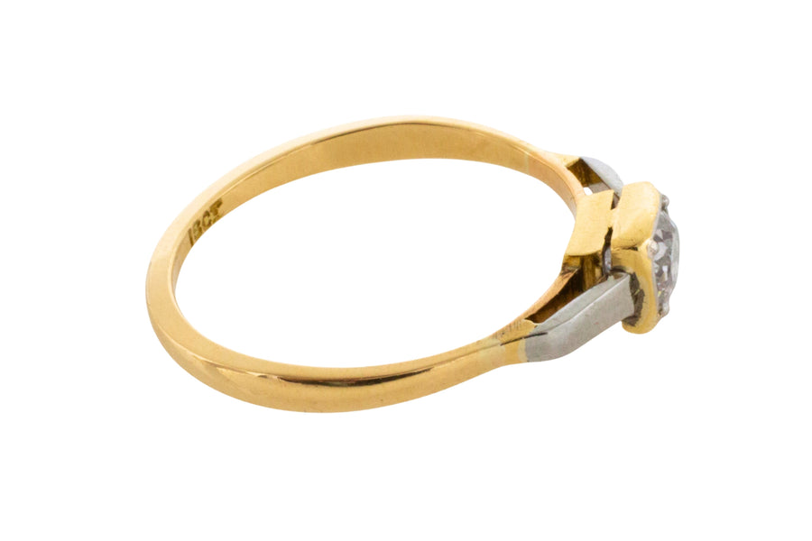 Edwardian old mine cut diamond solitaire ring-Antique rings-The Antique Ring Shop