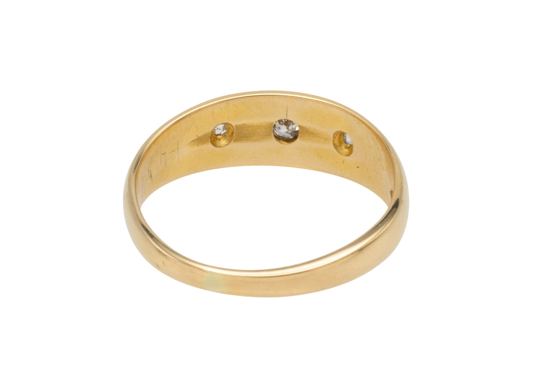 Edwardian three stone gypsy ring from 1908-Antique rings-The Antique Ring Shop