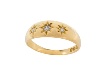 Edwardian three stone gypsy ring from 1908-Antique rings-The Antique Ring Shop