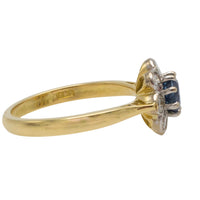 Sapphire and diamond cluster ring in 18 carat gold-engagement rings-The Antique Ring Shop