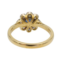 Sapphire and diamond cluster ring in 18 carat gold-engagement rings-The Antique Ring Shop