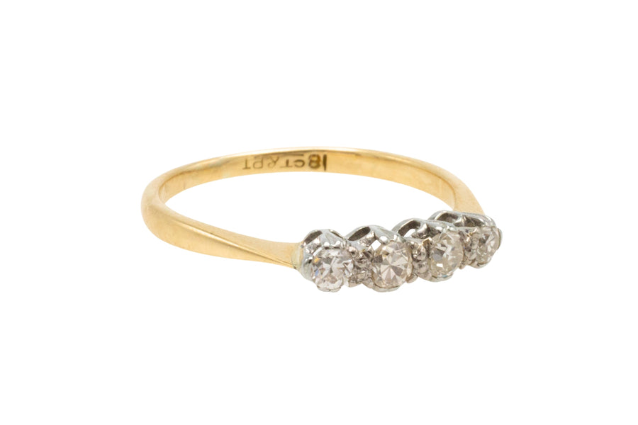 Edwardian four stone diamond ring-Antique rings-The Antique Ring Shop