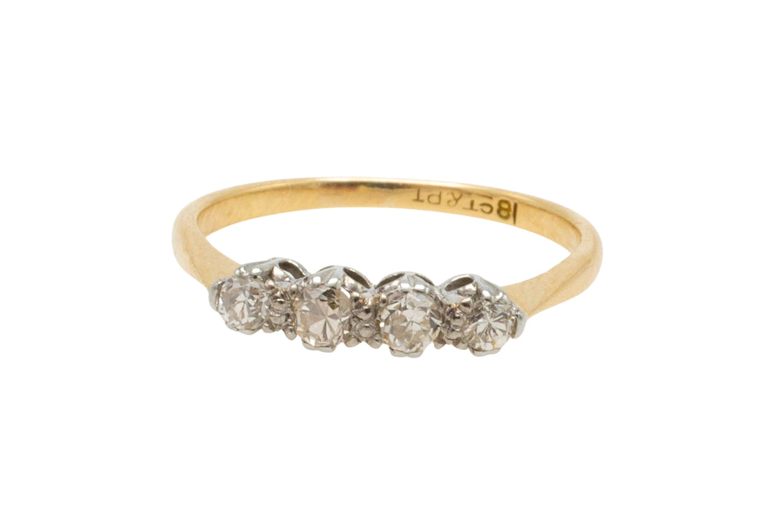 Edwardian four stone diamond ring-Antique rings-The Antique Ring Shop