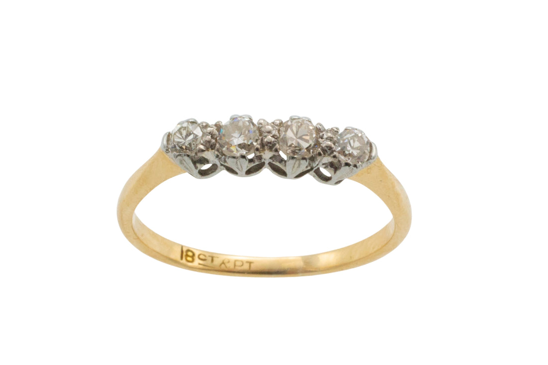 Edwardian four stone diamond ring-Antique rings-The Antique Ring Shop