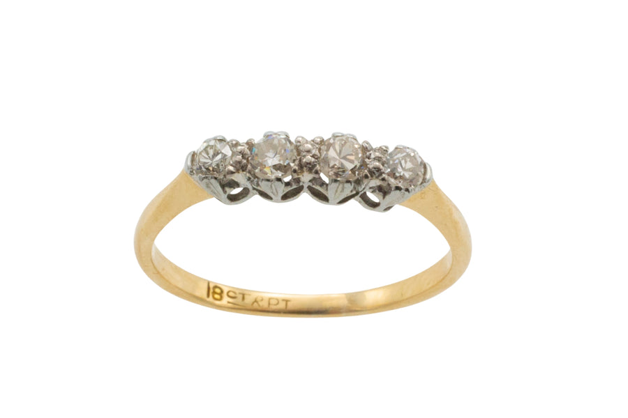 Edwardian four stone diamond ring-Antique rings-The Antique Ring Shop