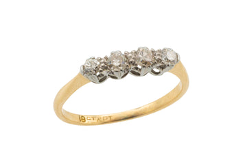 Edwardian four stone diamond ring-Antique rings-The Antique Ring Shop