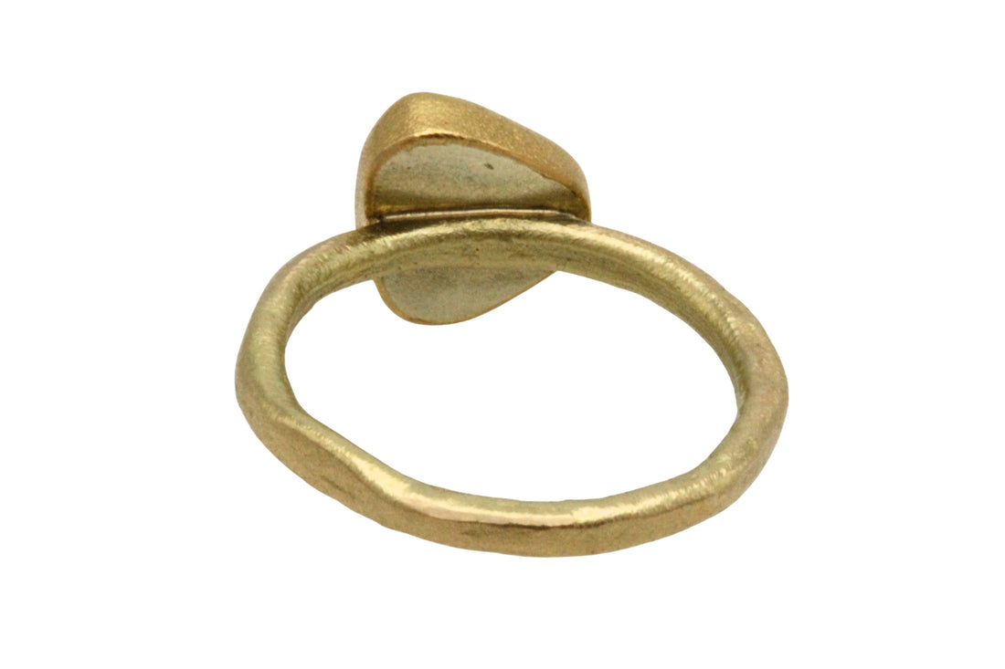 Textured light pink tourmaline ring in 14 carat gold-Vintage Rings-The Antique Ring Shop