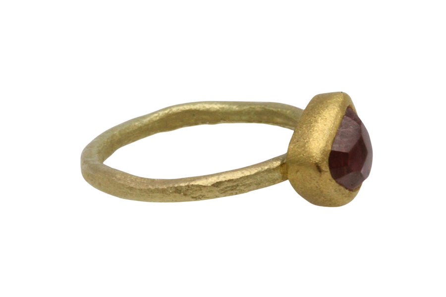 Textured light pink tourmaline ring in 14 carat gold-Vintage Rings-The Antique Ring Shop