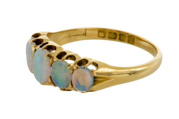 Five stone cabochon opal ring from 1903-Antique rings-The Antique Ring Shop