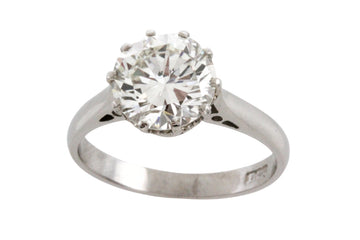 2.51 carat diamond solitaire ring in platinum-engagement rings-The Antique Ring Shop