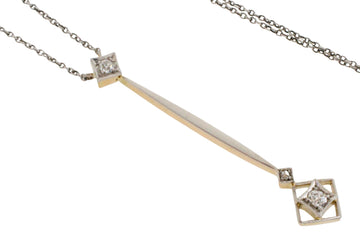 Edwardian pendant with old cut diamonds-Pendants-The Antique Ring Shop