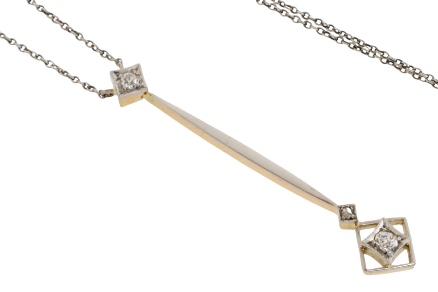 Edwardian pendant with old cut diamonds-Pendants-The Antique Ring Shop