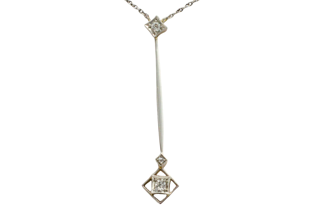 Edwardian pendant with old cut diamonds-Pendants-The Antique Ring Shop