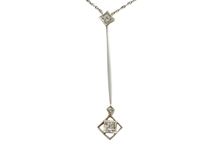 Edwardian pendant with old cut diamonds-Pendants-The Antique Ring Shop