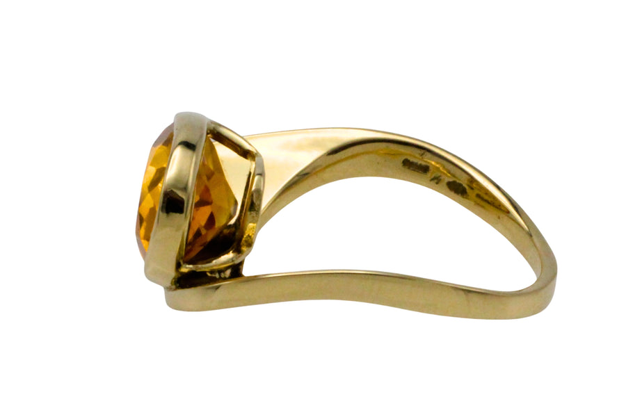 Vintage citrine ring in 14 carat gold-Vintage Rings-The Antique Ring Shop