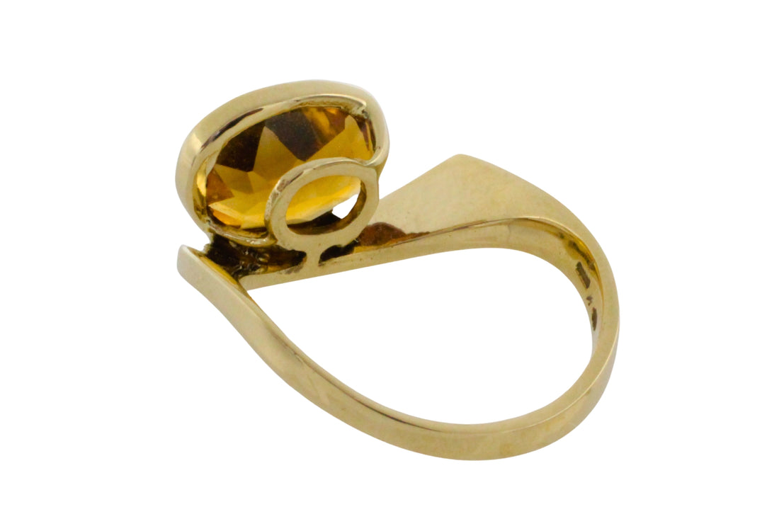 Vintage citrine ring in 14 carat gold-Vintage Rings-The Antique Ring Shop