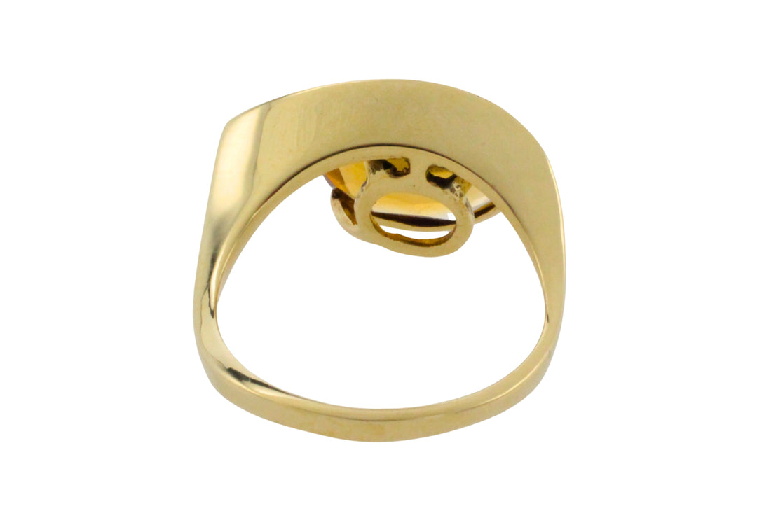 Vintage citrine ring in 14 carat gold-Vintage Rings-The Antique Ring Shop