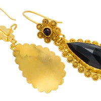 Vintage garnet pendant earrings-Earrings-The Antique Ring Shop