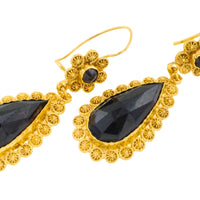 Vintage garnet pendant earrings-Earrings-The Antique Ring Shop