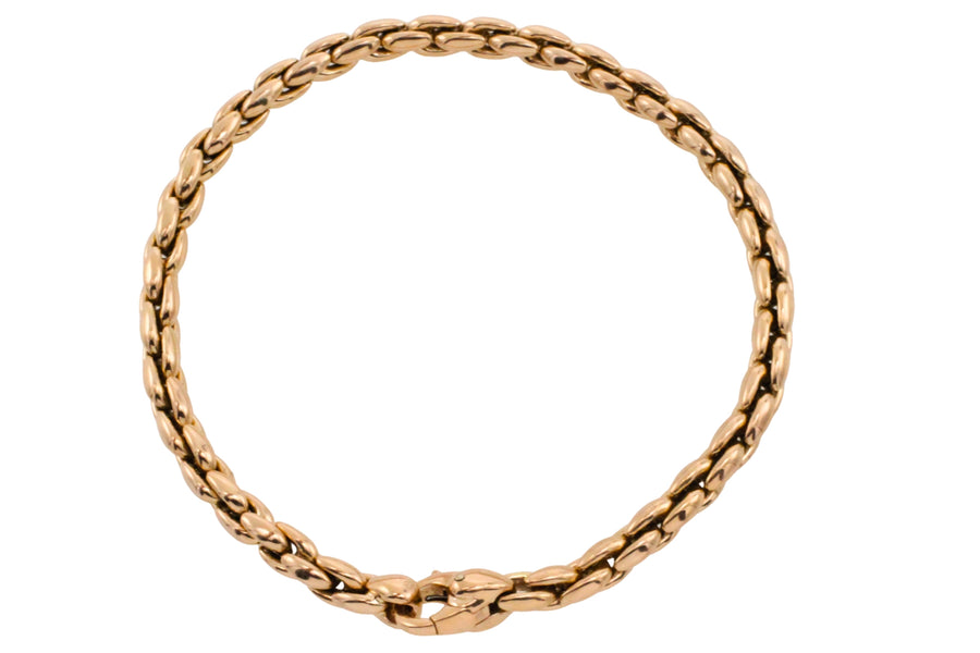 Cable style bracelet in 14 carat gold-Bracelets-The Antique Ring Shop