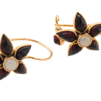Vintage garnet and pearl earrings-Earrings-The Antique Ring Shop