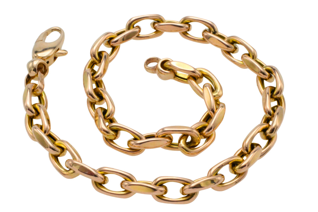14 carat gold link bracelet-Bracelets-The Antique Ring Shop