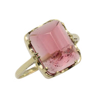 Faceted tourmaline ring in 14 carat gold-Vintage Rings-The Antique Ring Shop