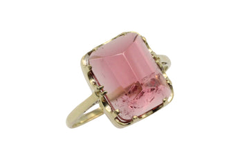 Faceted tourmaline ring in 14 carat gold-Vintage Rings-The Antique Ring Shop